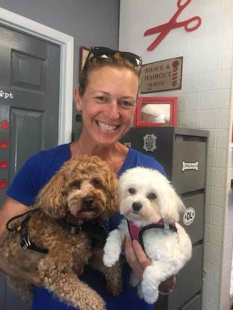 Baylee (right) with fellow rescue sister Annie (left)
