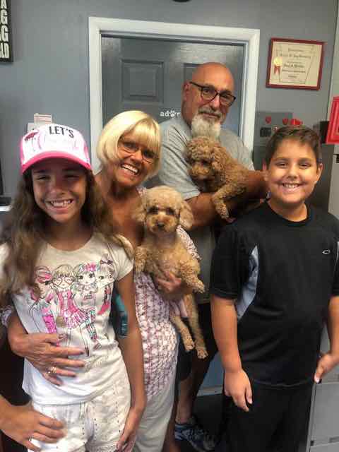 Marlie (left) with fellow rescue Maggie (right)